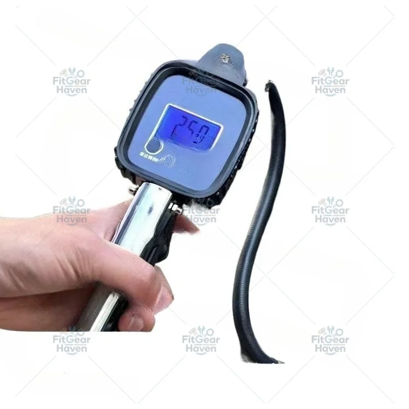 Pressure Meter High-precision Electronic Digital Display Monitor with Tire Inflation Nozzle Air Pressure Meter for Automobile