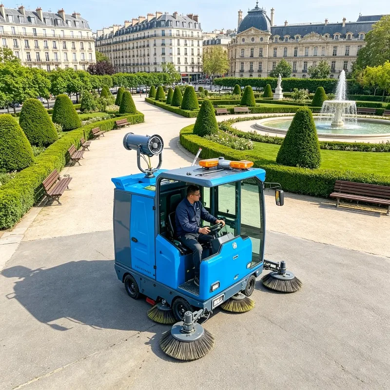 Electric Street Sweeping Vehicle Customized Ride on Heavy Duty Industrial Cleaner Enclosed Cab Dust Removal Machine