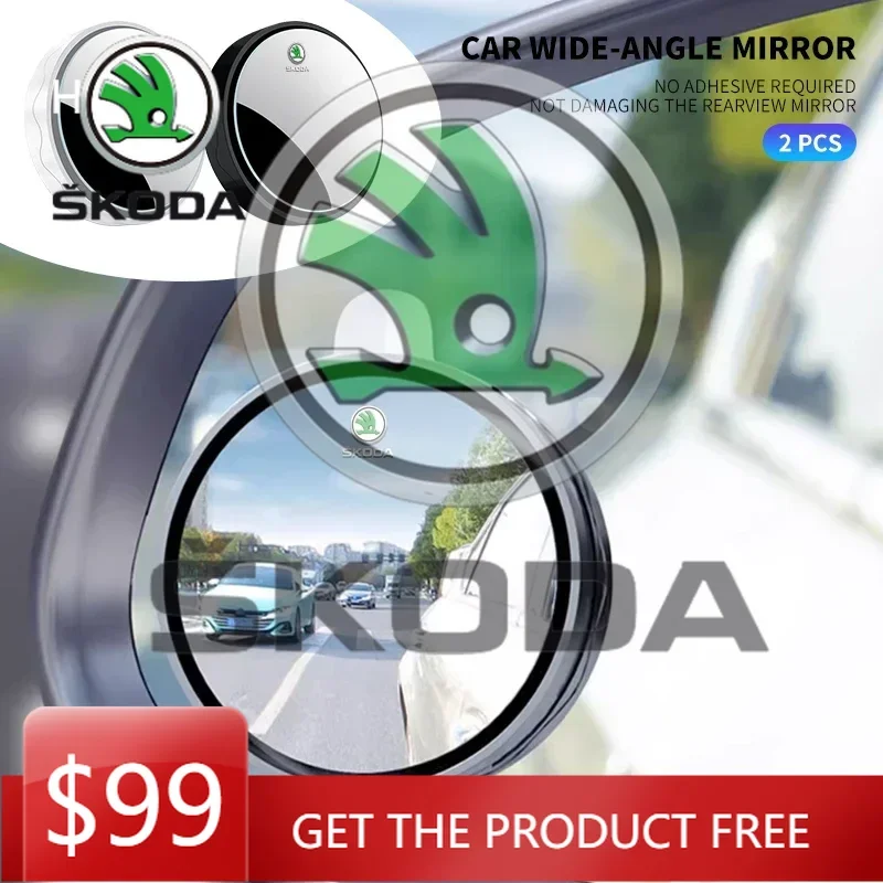 

For Skoda Car Sticker Hot Car 360 Wide Angle Rearview Car Side Blind Spot Mirror For Skoda Fabia Superb Yeti Octavia Rapid Kodia
