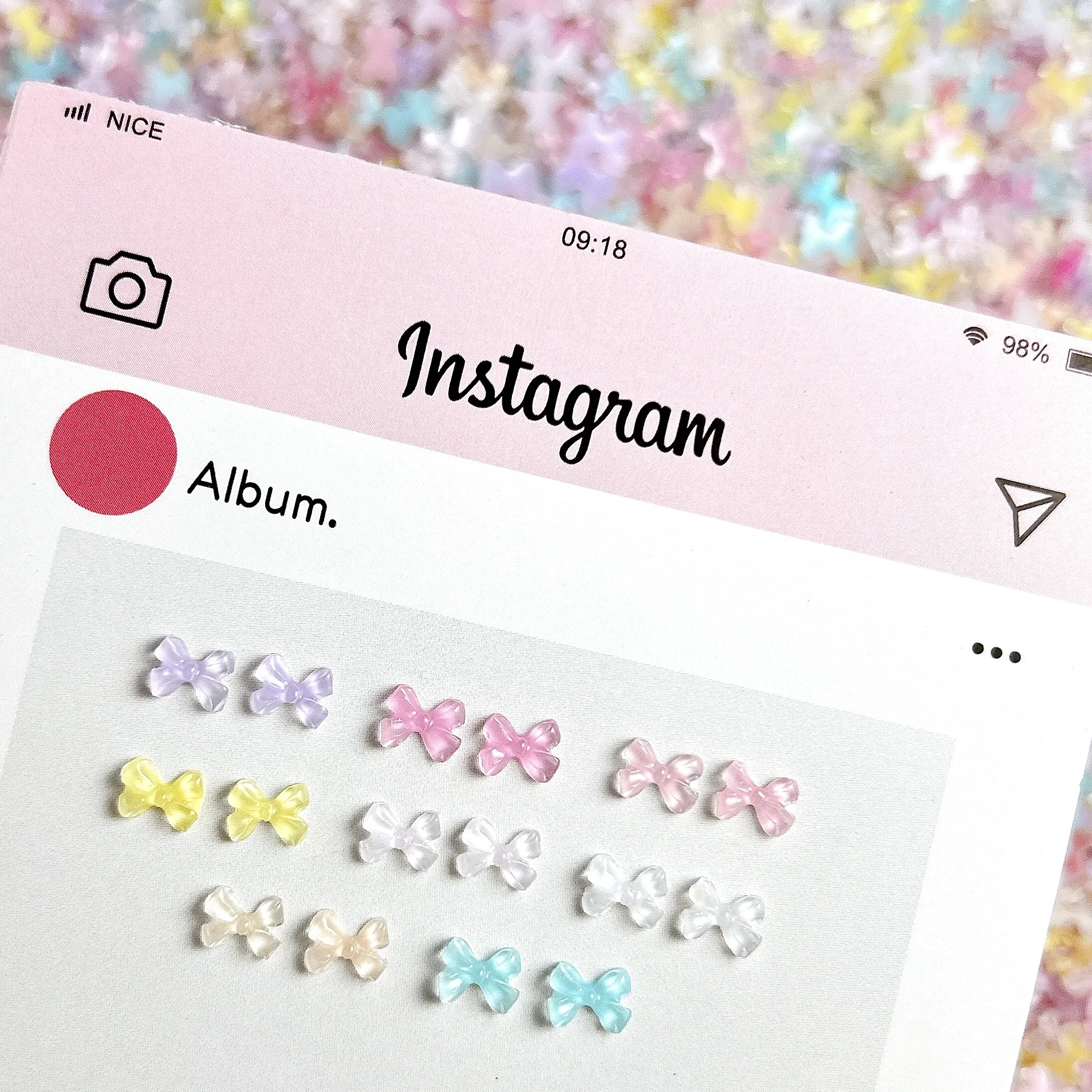 

50 шт. очаровательные мини-галстуки, смоляные подвески для ногтей, полупрозрачные желе, красочные банты, аксессуары для дизайна ногтей для DIY, заколка для ногтей, поделки