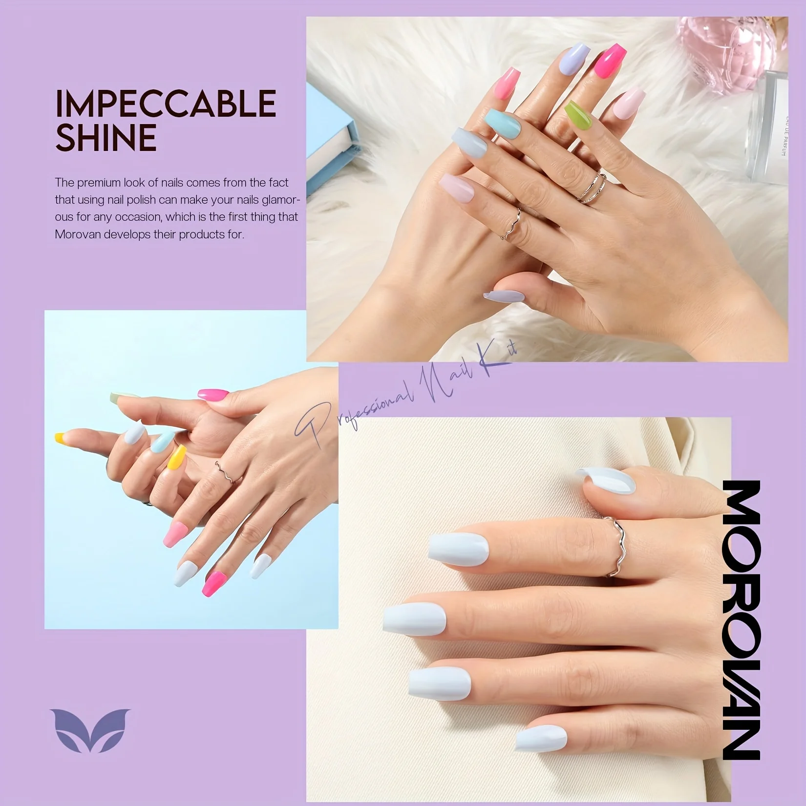 Morovan 15 Color Nail Polish Set：Air dry Regular Quick dry Nail Polish Pack 0.25oz Spring Summer Nail Polish Kit Gift for Women