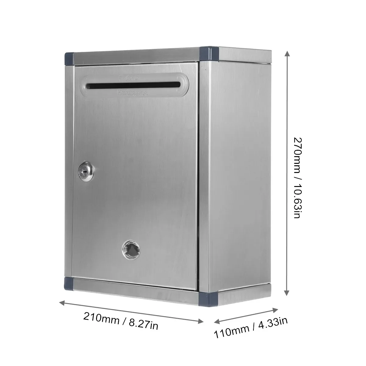 

Водонепроницаемый для домашнего декора, винтажный почтовый ящик из нержавеющей стали, запираемый безопасный почтовый ящик для писем, настенный почтовый ящик