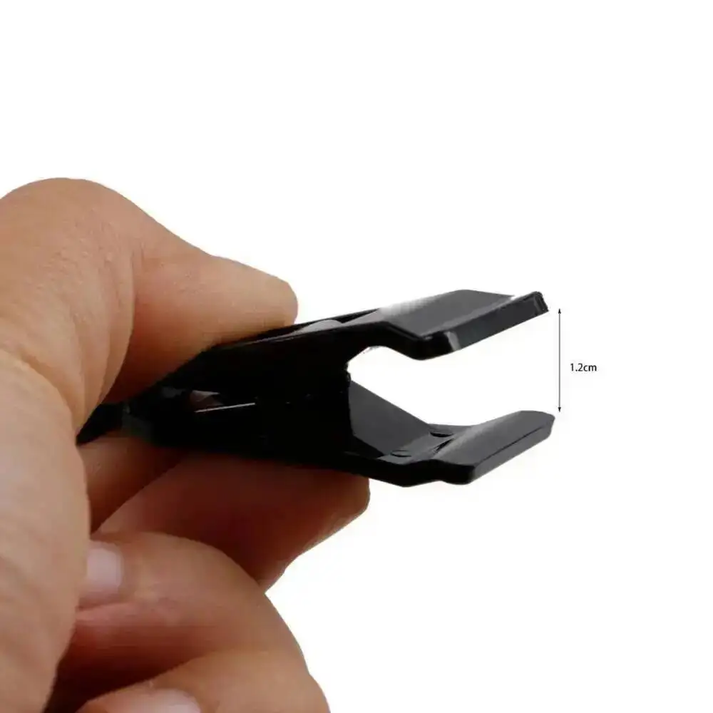 12 Stück/Lot durchsichtige, drehbare Kunststoff-Preisschilderhalter für Waren, Mini-Clip-Etikettenhalter für Preisschilder – Detail 1