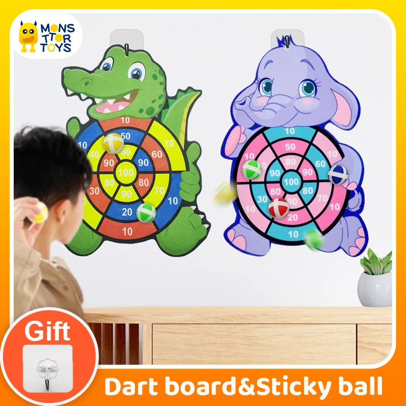 Dart Board Target Sticky Ball Toys Cartoon Animal Children Educational Toys Indoor sports Game Family Interaction 3 years old