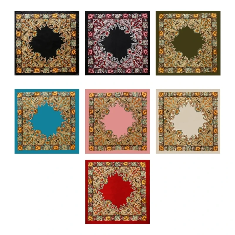573B Classical Pirate Design Bandana Scarf Silk Like HeadScarf Comfortable Headwrap