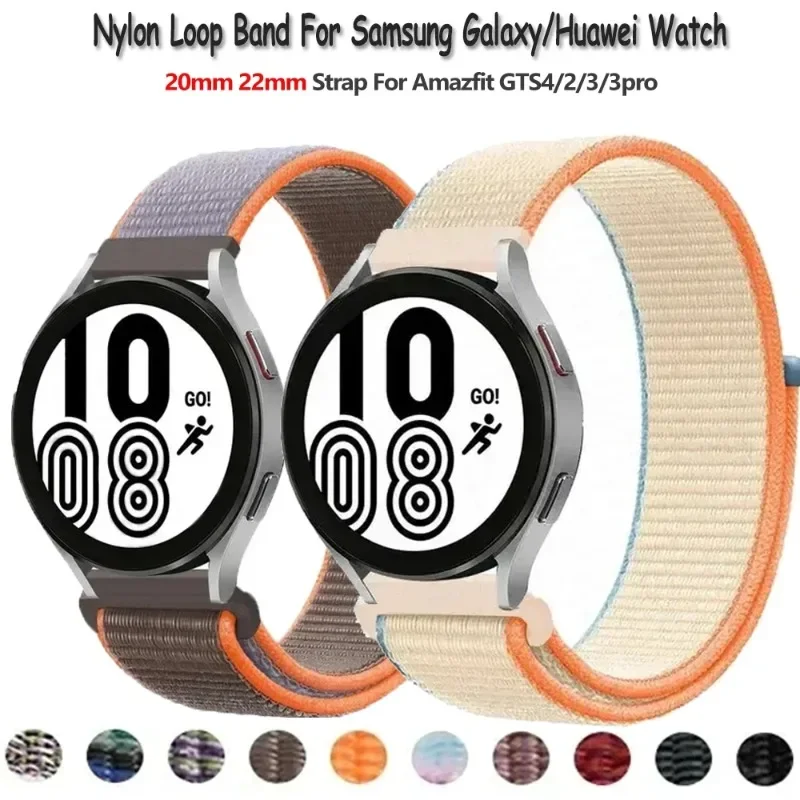 20 22 مللي متر حزام حلقة النايلون ل Amazfit GTR 42 47 مللي متر/GTR2/2e/3/3 Pro/4/GTS2/mini/3/4 سوار ل Amazfit Bip-U-S/ستراتوس 2 2S