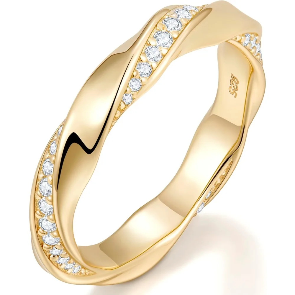 

Кольца для женщин на свадьбу с премиальным муассанитом | Цвет D, чистота VVS1, огранка 3EX | Позолоченное 14-каратным золотом серебро S925, не тускнеющее