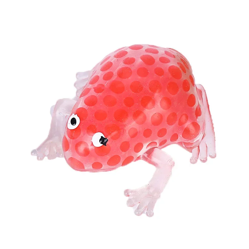 Froschförmige Perlenentlüftungsball Squeeze Toys Weiche Gummiblase Dekompressionsspielzeug Kinder Erwachsene Sensorisches Stressabbau-Spielzeug