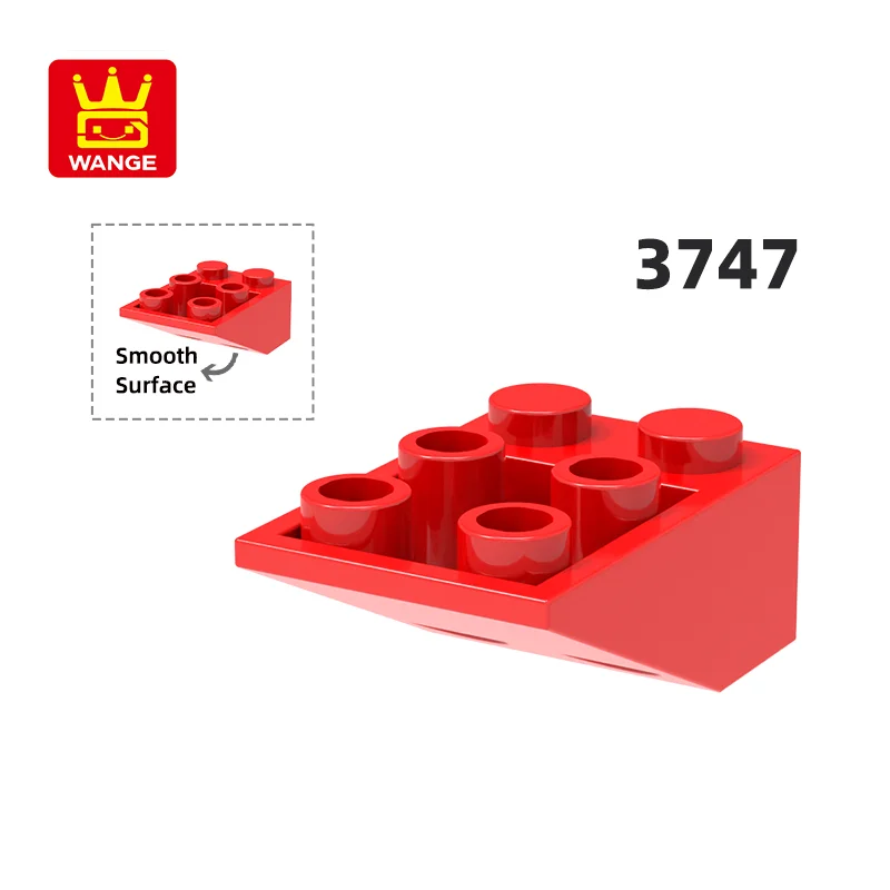 Wange 3747 100g/60PCS Small Beveled Tiles Building Block Moc Compatible with Brick DIY Children's Toy