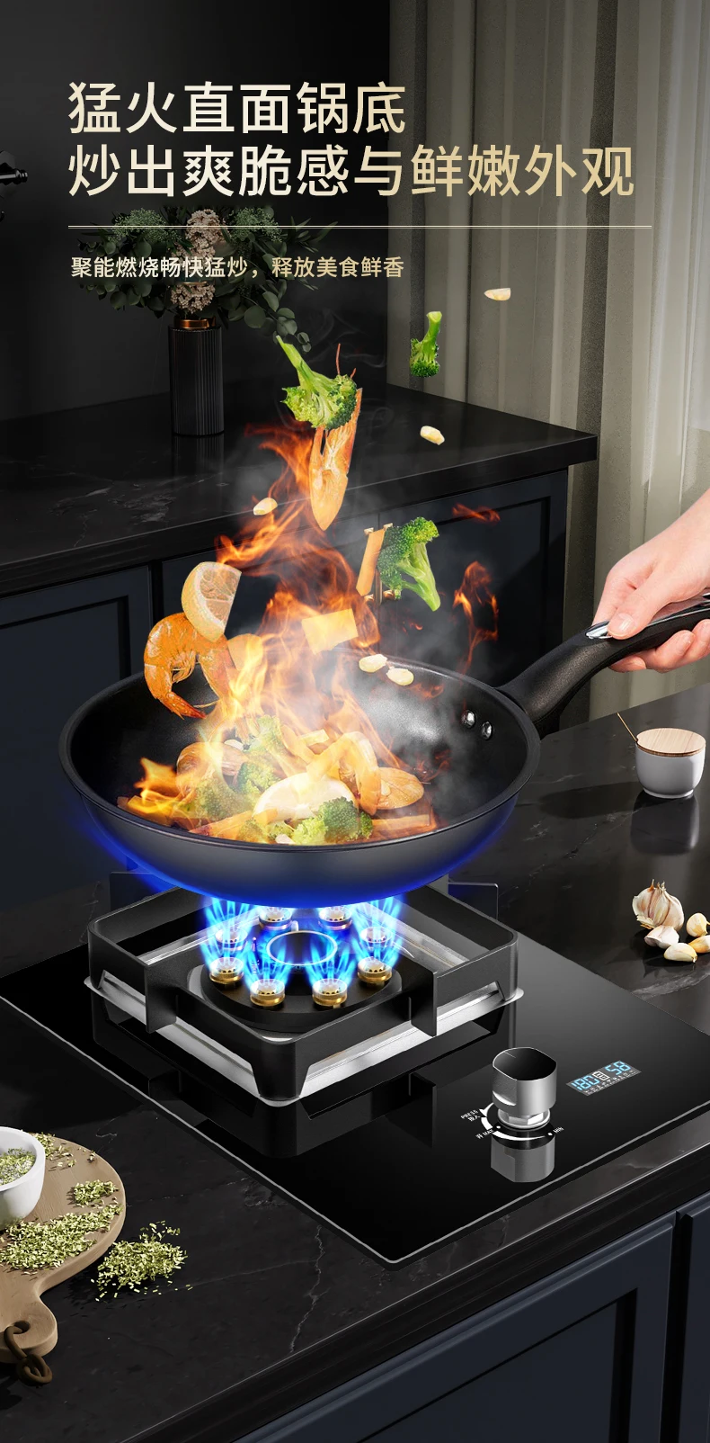 Embedded Gas Stove Single Burner Natural Gas Liquefied Gas Energy-saving Stove Kitchen Appliance