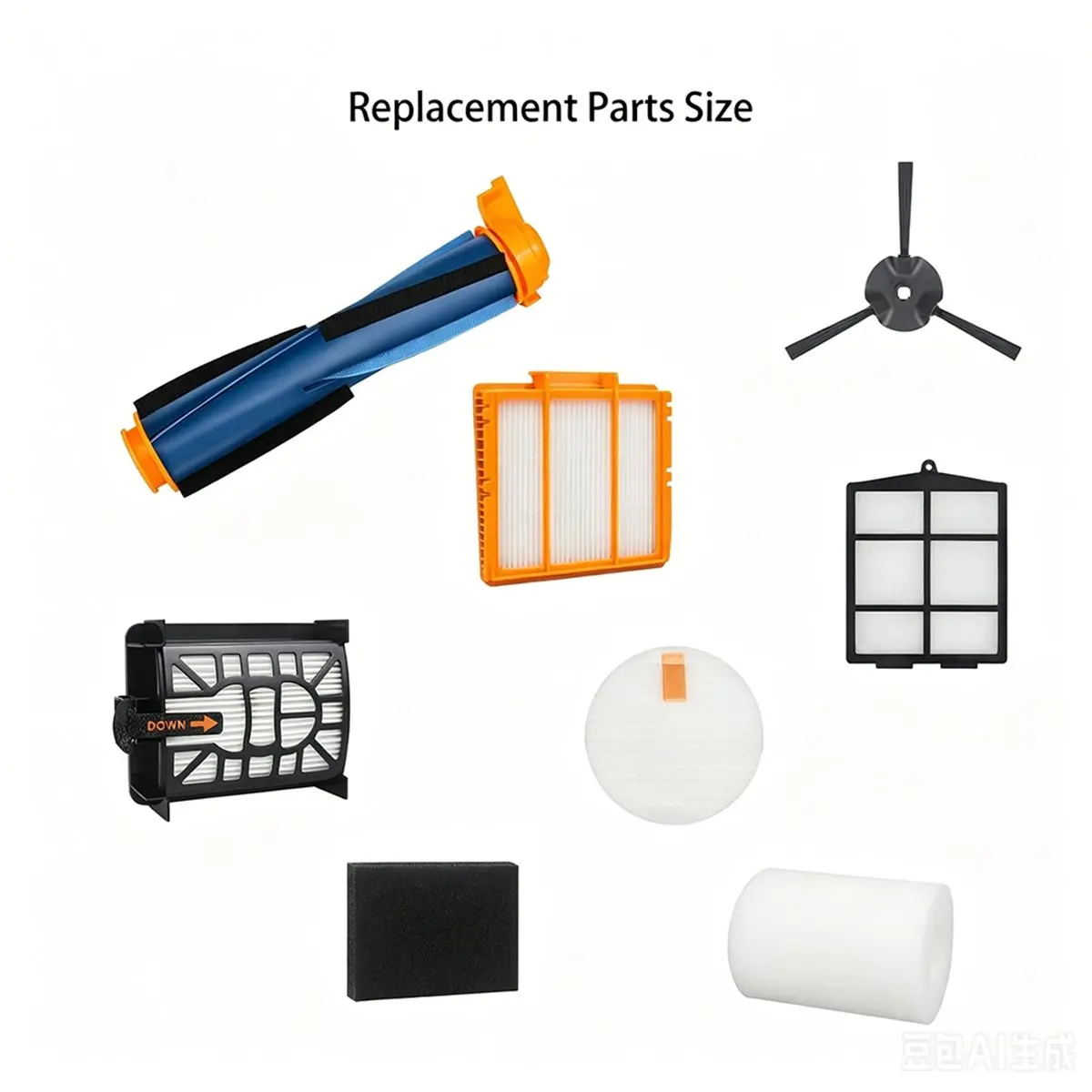 [For Dropshipper]Comprehensive Replacement Kit for UR2360S UR2360 UR2360EEUS Ultra Robot Vacuum (19 Pieces)