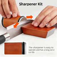 Rolling Knife Sharpener Magnetic Knife Holder Diamond Sharpening Stone Kit with 15 and 20 Degrees Angle Roller Kitchen Accessory