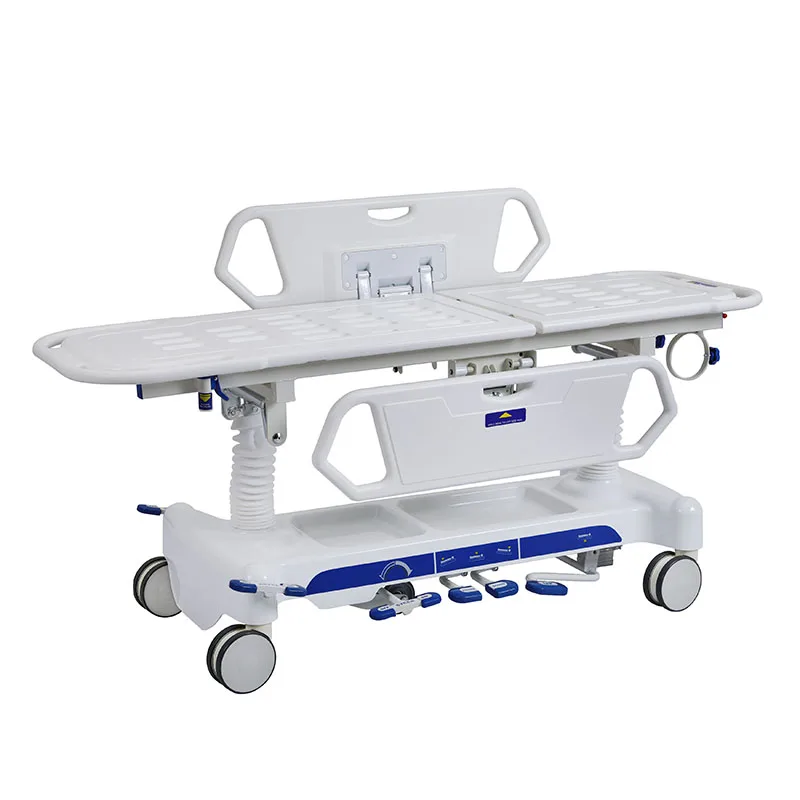 Luxury Hydraulic Abs Emergency Transport Flat Cart Patient Transportation Cart Stretcher For Operating Room