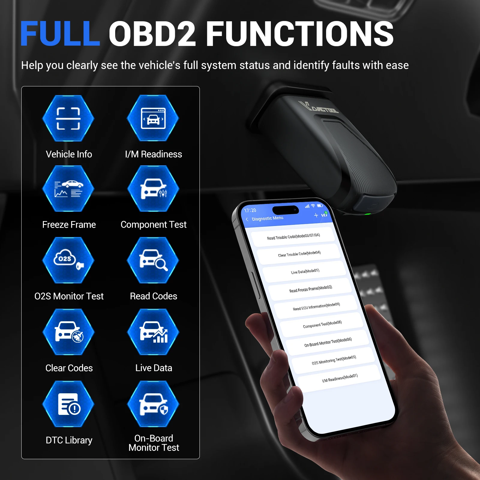 VDIAGTOOL D502 for Ford Car Diagnostic Tool All System Diagnostic Bidirectional Test OBD2 Scanner CANFD J2534 Free Updates