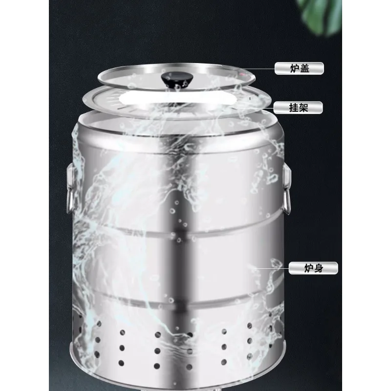 Barrel Smokeless BBQ Grill Household Carbon Grill Full Set Outdoor BBQ Grill Home Indoor