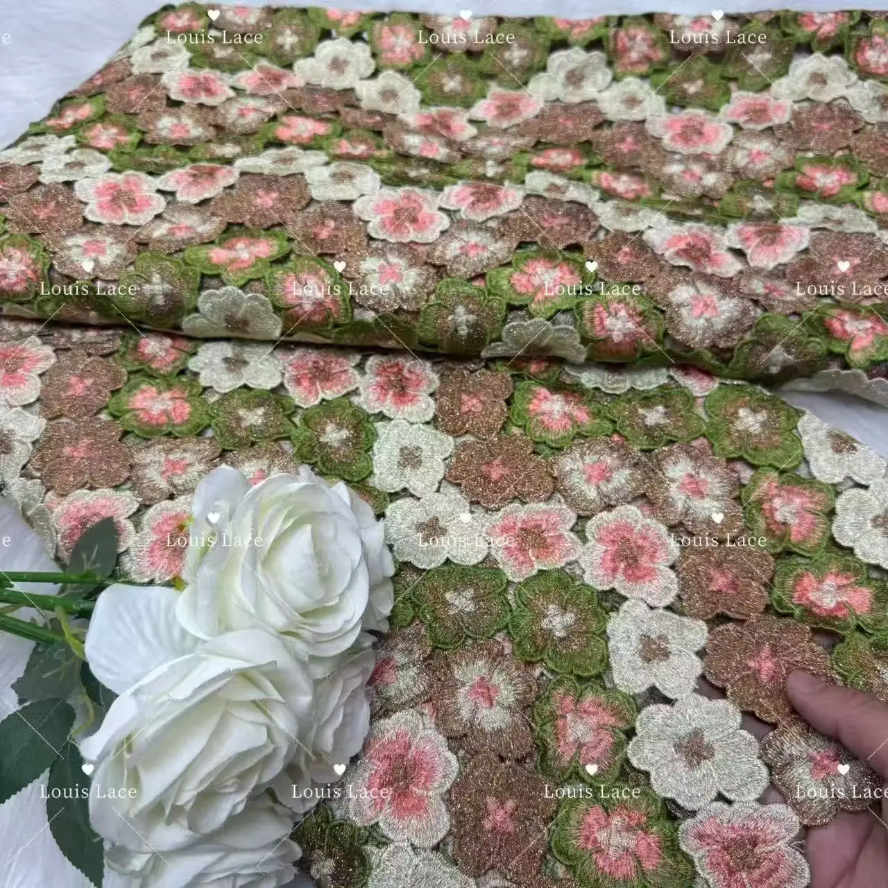 African Lace Fabric 2026 High Quality Lace Stones Embroidery 3 D Cord French Laces For Nigerian Wedding Dresses 5 Yards Hm234-1