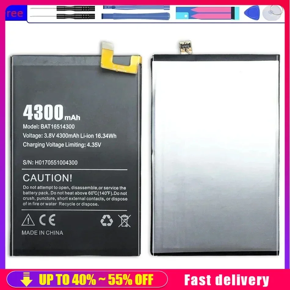 Mobile Phone Replacement Battery For Doogee Y6 Max Y6Max 4300mAh BAT16514300 Fast Shipping