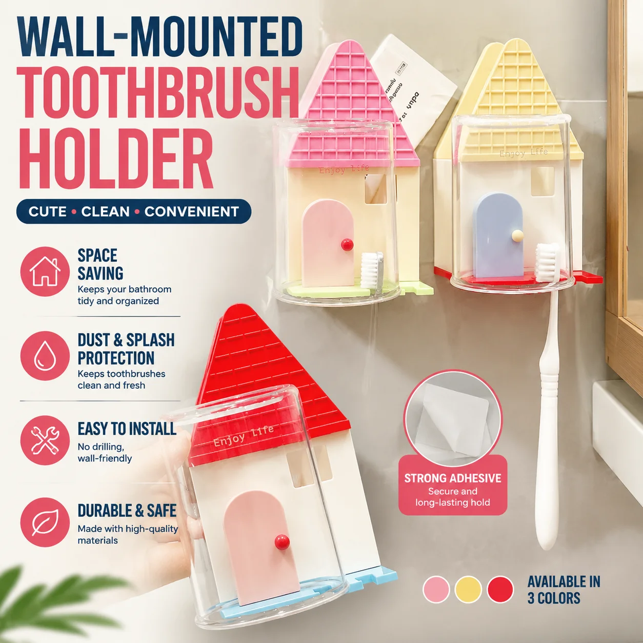 2026 New Electric Toothbrush Holder Creative Toothpaste Mouthwash Cup Storage Holder Toothbrush Shelf Wall Mounted No Punching