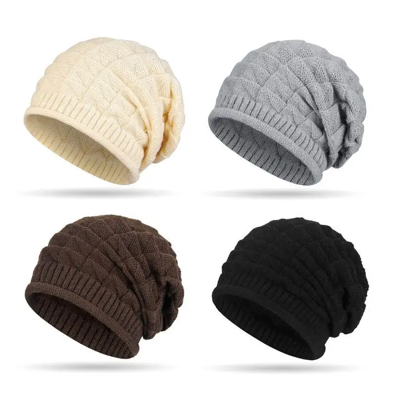 

Knitted Baggy Beanie Oversized Winter Hat Ski Slouchy Cap Skullies Beanies Women Men Winter Wool Warm Cap Beanies Unisex