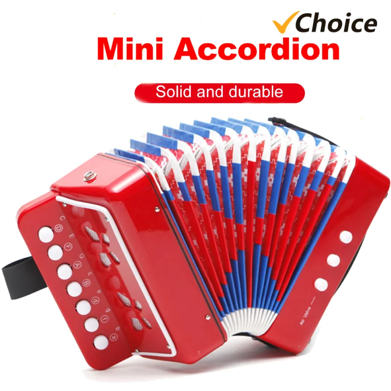 7-key 2-bass Accordion Mini Accordion Toy Musical Instrument Adult Beginner Early Education Educational Small Musical Instrument