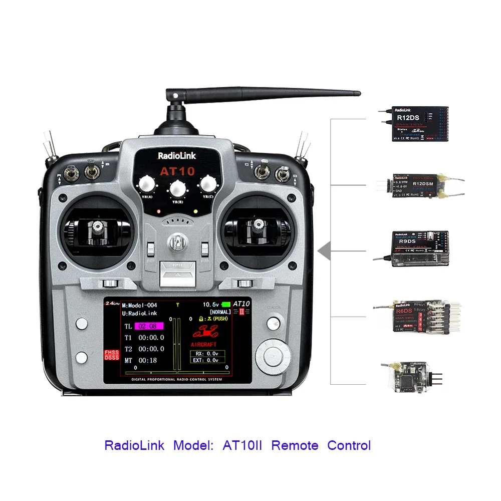 Radiolink AT10II 2.4G model airplane remote controller for  crossing fixed-wing vehicle and ship