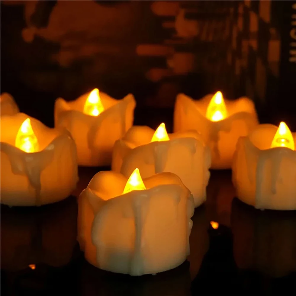 12 Uds. Velas electrónicas LED con Control remoto de 2 teclas Flash blanco cálido decoración de Navidad boda cumpleaños lámpara de té