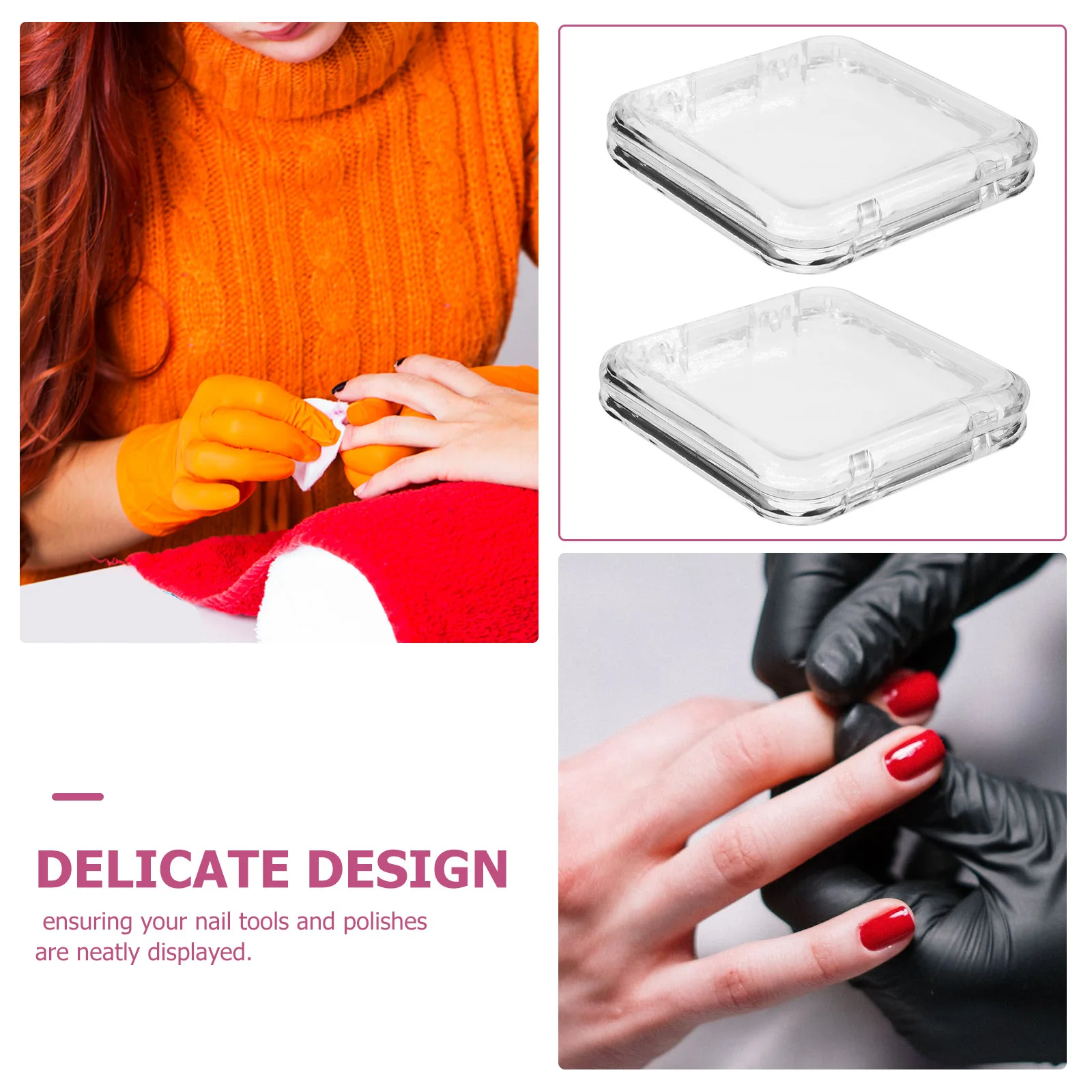 

15Pcs Clear Square Plastic Storage Box Jewelry Organizer Travel Nail Stamp Coin Holder Mini Transparent 75x75x16mm Compact Case