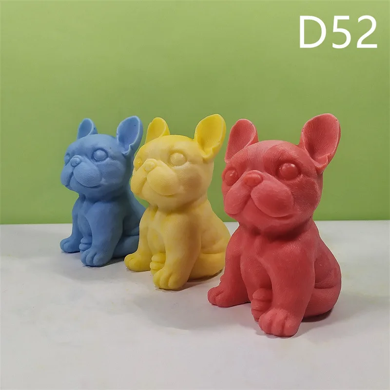 Cute French Bulldogs Silicone Candle Mold Carving Art Aromatherapy Plaster Home Decoration Mold Wedding Gift Handmade