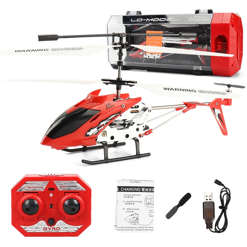 3.5CH Metal RC Helicopter With Lights  three-channel Rc helicopter anti-collision anti-drop equipped with gyro alloy aircraft