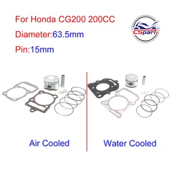 CG200 200CC 63.5MM 15MM Piston Kit For Honda Air Water cooled Shineray ZongShen Lifan Taotao ATV Quad Kaya Pit Bike