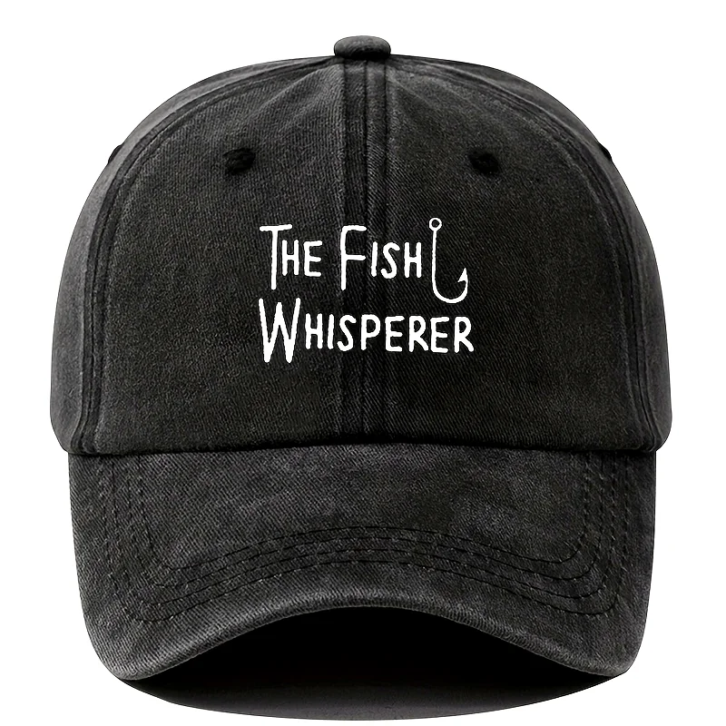 

Men'S Baseball Cap, Versatile Hip-Hop Dad Trucker Hat for Outdoor Travel And Fishing, Featuring Letter Prints, Casual Curved Bri