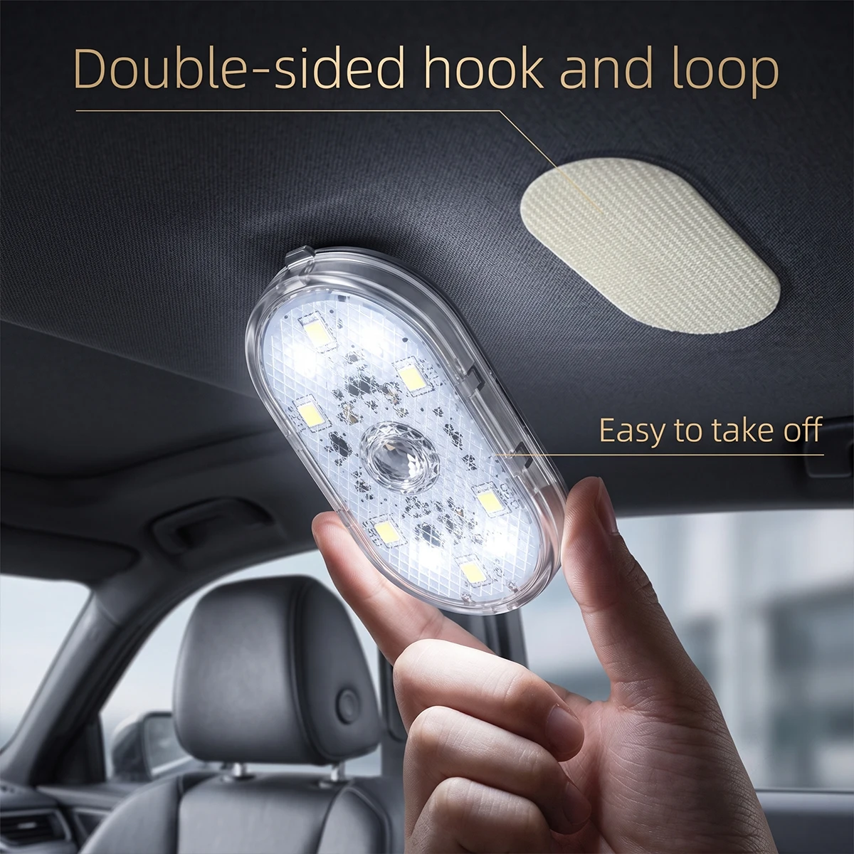 RGB Touch Control Car Interior Light USB Rechargeable 6 LED Beads Car Footwell Atmosphere Lamp 7 Color Auto Ceiling Night Light
