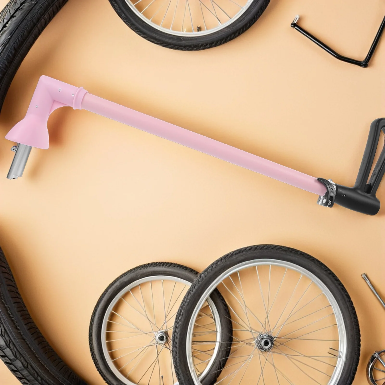 Folding Scooter Handle Bar Universal Sturdy Aluminum Push Rod For Adjustment Compatible With Multiple Wagon Stroller