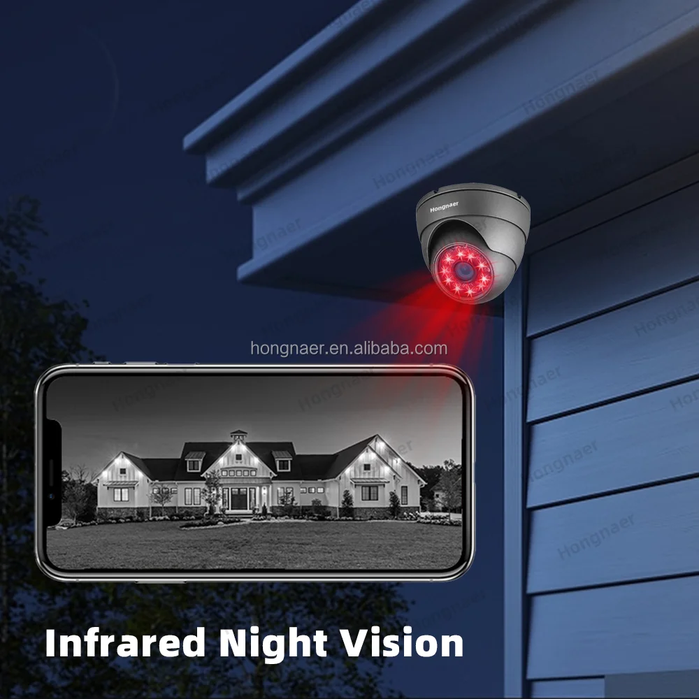 Hongnaer 8MP في الهواء الطلق قبة AHD DVR 8 قناة المنزل مسجل فيديو رقمي 4K الأمن كاميرا CCTV عدة نظام المراقبة #6