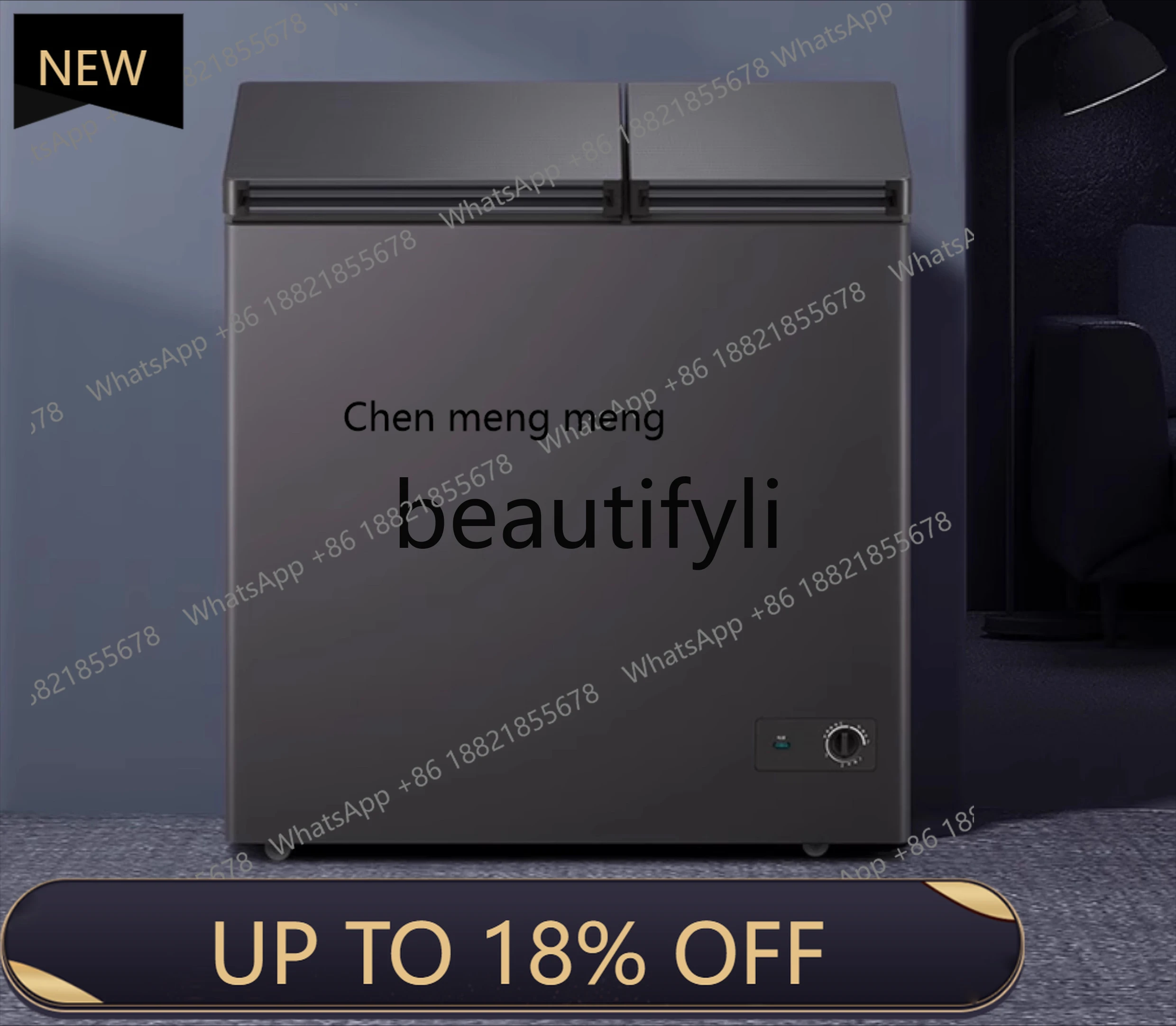 

New arrive Freezer temperature room, large capacity refrigerated and frozen double box double door freezer