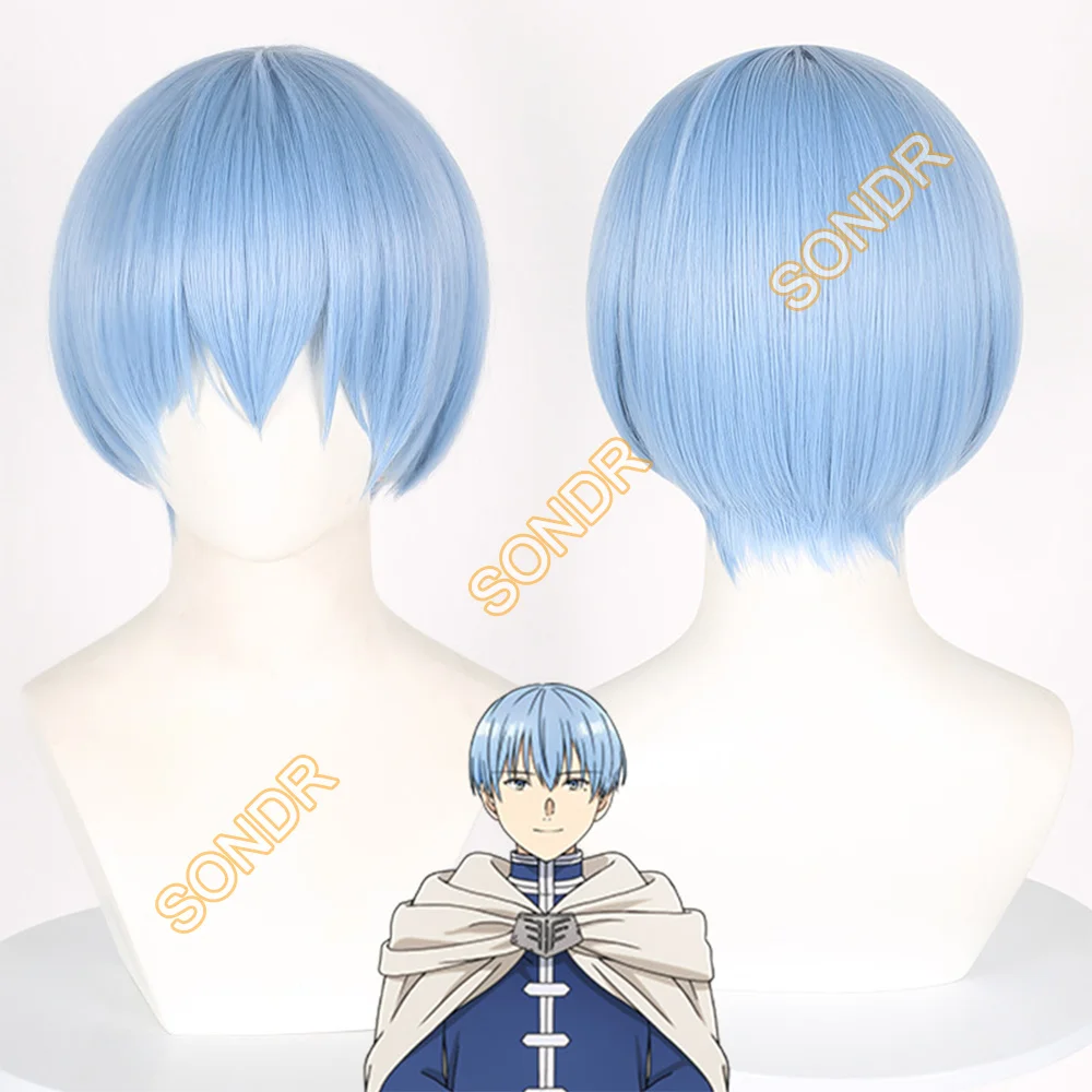 Anime Frieren‘s Friend Himmel Cosplay Wig Heat Resistant Blue Short Hair Men Halloween Party Role Play Costume Props Wigs