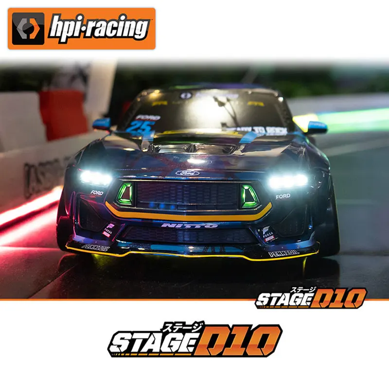 HPI Stage D10 1/10 Mustang VG RC Car Simulation Remote Control Electric Drift Car Racing Collection Model for Enthusiasts