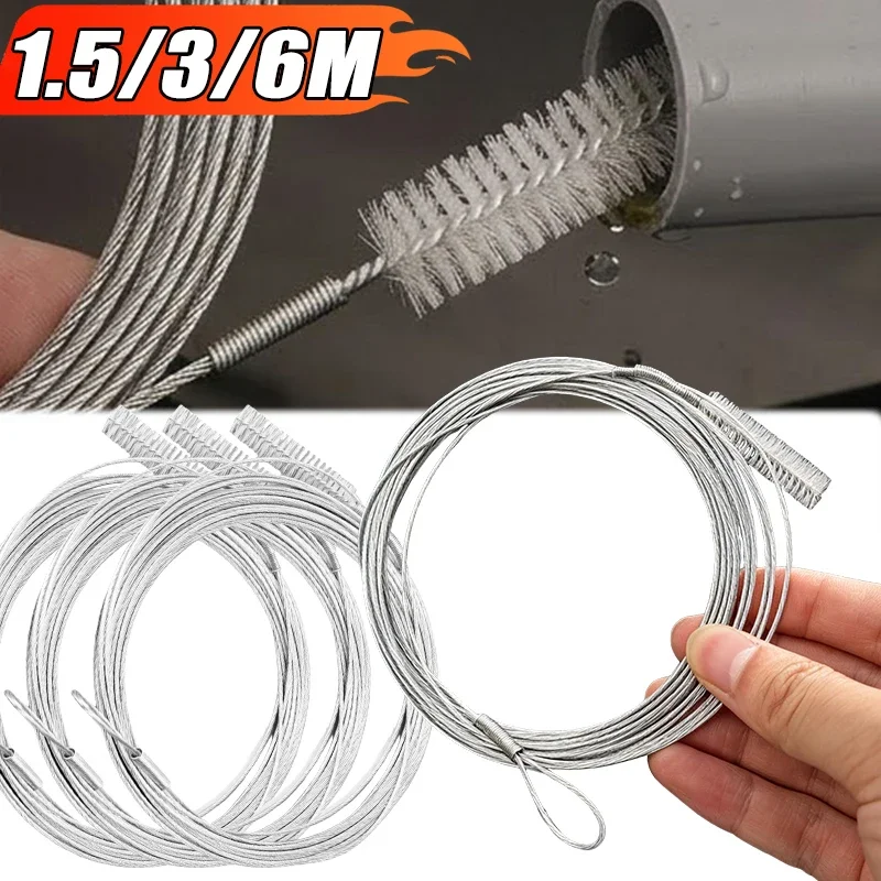Extended Auto Car Drain Dredge Cleaning Tool Sunroof Long Hoses Car Detailing Cleaning Scrub Brushes Accessories 1.5/3/6m