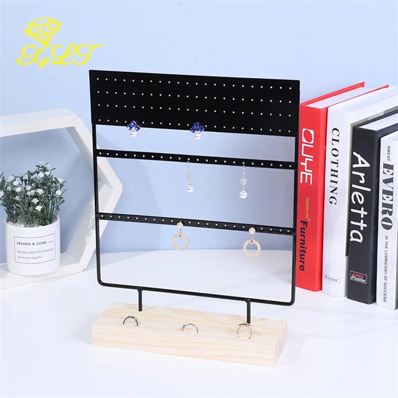 Wholesale 144 Holes Stud Earring Display Rack Metal Stand Holder Jewelry Earrings Organizers Showcase Packaging Display