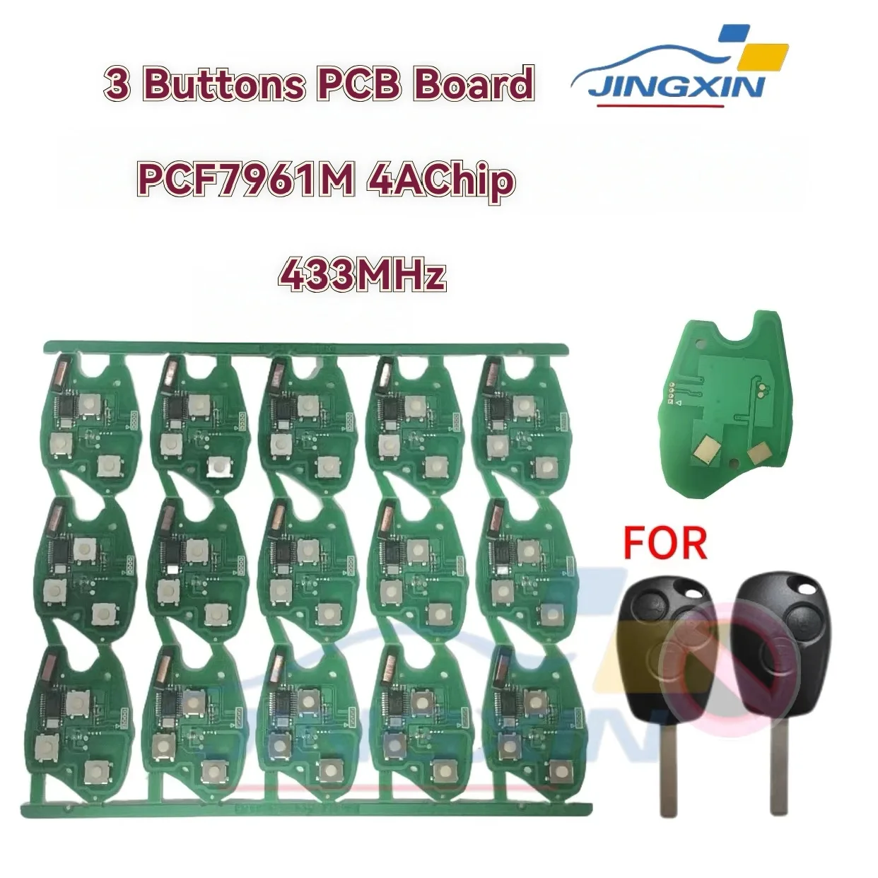 Remote Car Key PCB Board Fob 433MHz 7961M 4A Chip For Renault Trafic Twingo Symbol Dacia Duster Logan Sandero 2012 2015 2016 car