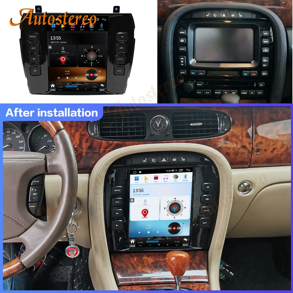 Carplay Tesla Screen For Jaguar XJ8 2004-2008 Android13 Car GPS navigation Headunit Multimedia Player Radio Tape Recorder Stereo