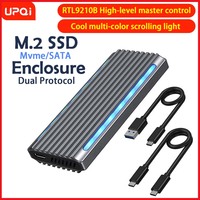 UPQI Marquee Cool M2 SSD Enclosure 9210B High-end Main Control NVME SATA Dual Protocol 10Gbps Rate USB3.1 Aluminum Alloy Case