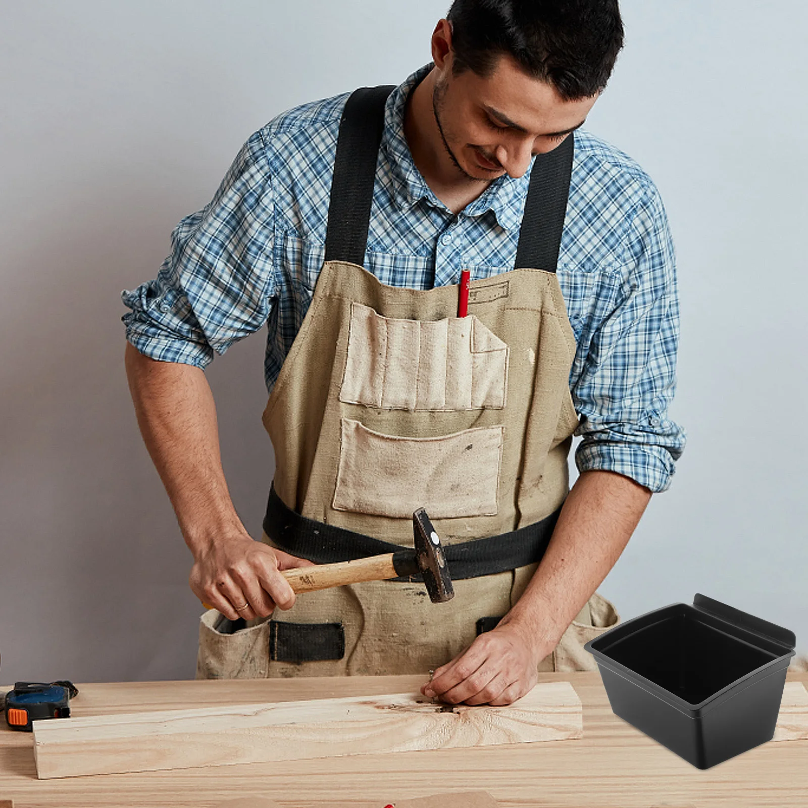 صندوق تخزين بلاستيكي منظم سطح المكتب للسلع الصغيرة ملحقات ورشة المرآب أدوات الحائط المسطحة ملحقات المرآب #3