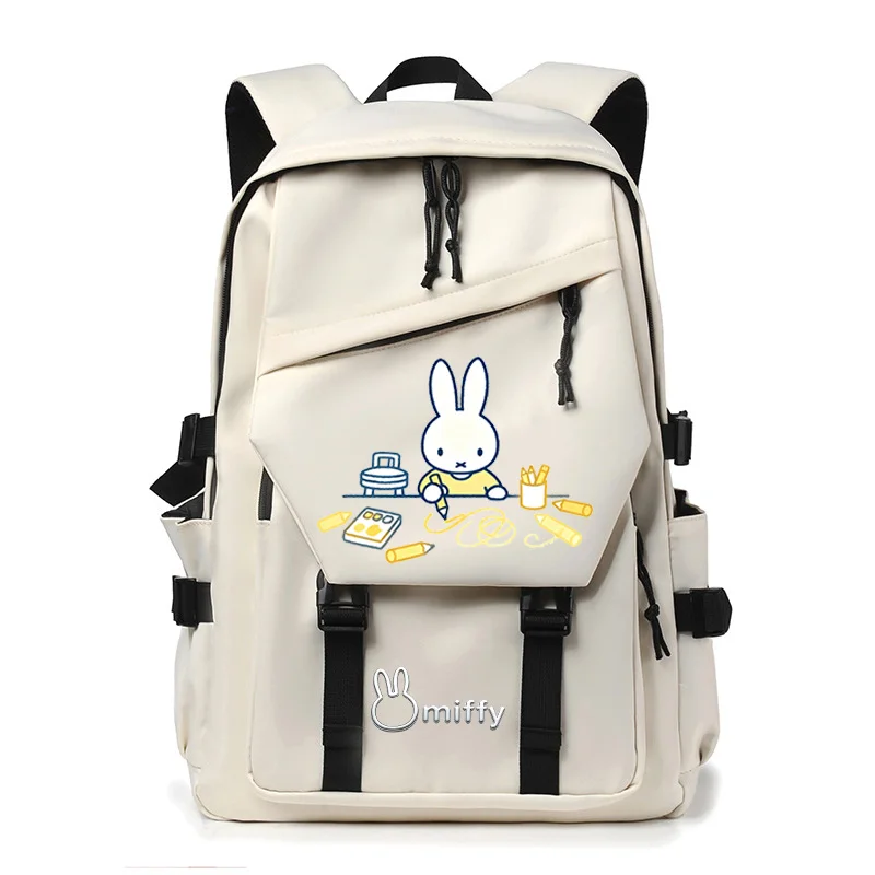 

Новый компьютерный рюкзак Miffy с рисунком Kawaii Miffy Rabbit, студенческий рюкзак, большой вместительный рюкзак для путешествий и отдыха