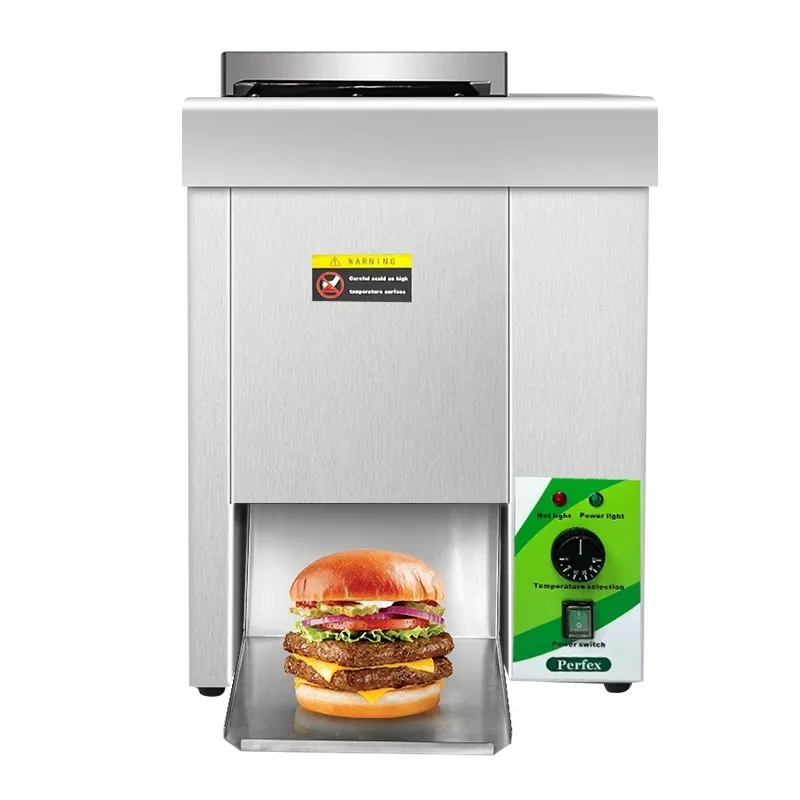 

【Best-selling】1600W Electric Commercial Burger Machine with Conveyor Hamburger Bun Toaster of Hamburger Bread