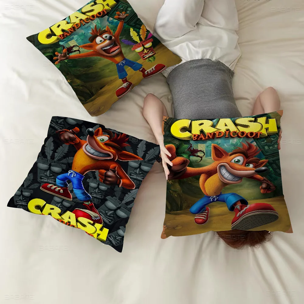 C_CrashS_B- Bandicoot Game Pillow Anime Pillow Sofa Bed Head Pillow Cover Cushion Cover 45x45 cm Fashion