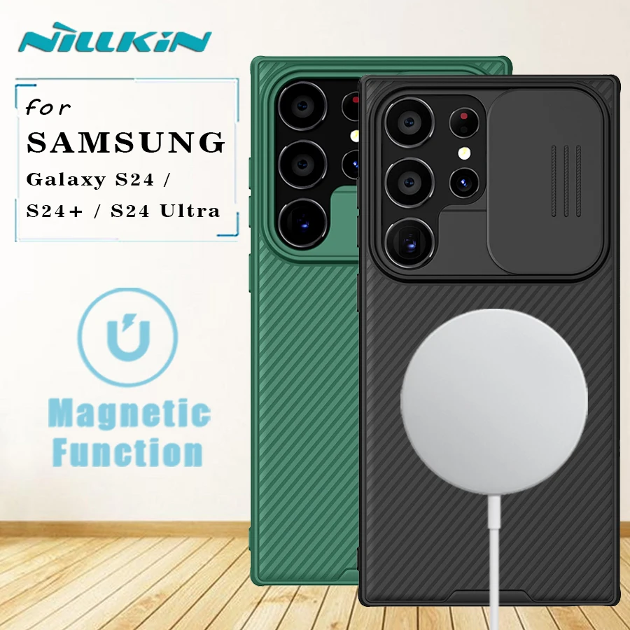 For Samsung Galaxy S24 Plus Ultra Magnetic Case Nillkin Camshield Pro Case Slide Camera Protector Lens Back Cover for Galaxy S24