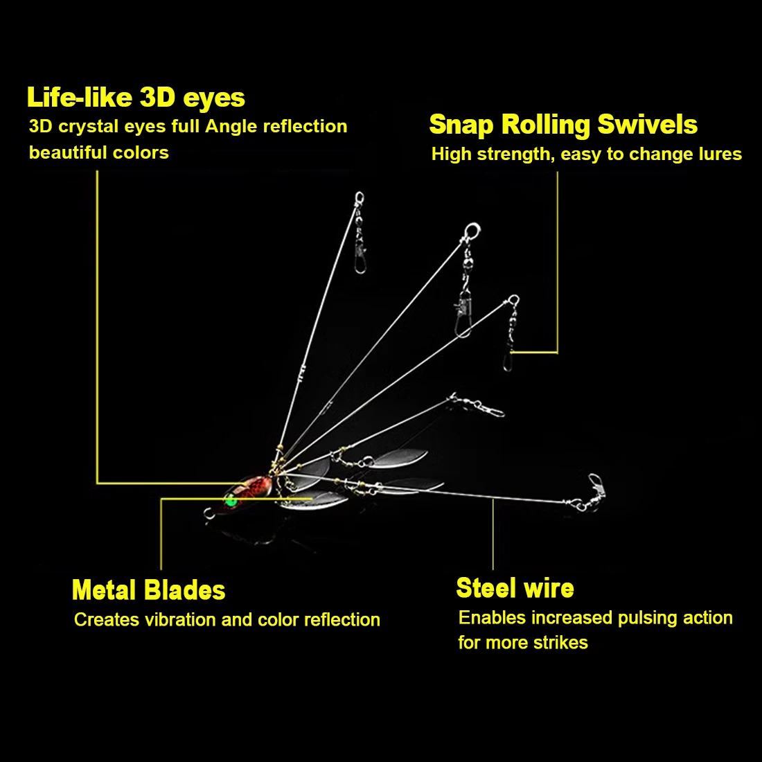 FishTrip Alabama Umbrella Rig Fishing Lure for Fishing Trolling view 2