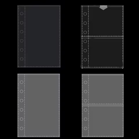 A7 Single Grid Card Page Storage Album 10pcs 6 Hole 1 Palace Grid Card Album Inside The Album Small Card Loose-leaf Photo Albums