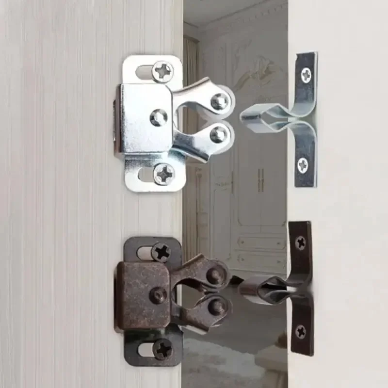 Press The Home Wardrobe Door Buckle Touch The Bead Magnetic Dual Wheel Spring Fixed Lock Buckle Low Foot Cabinet Door Buckle